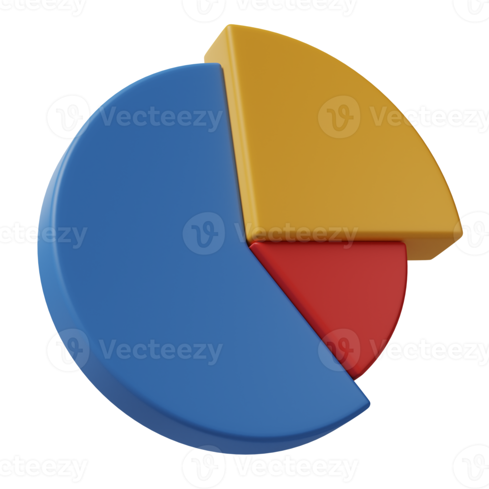 illustrazione 3d del grafico a torta png