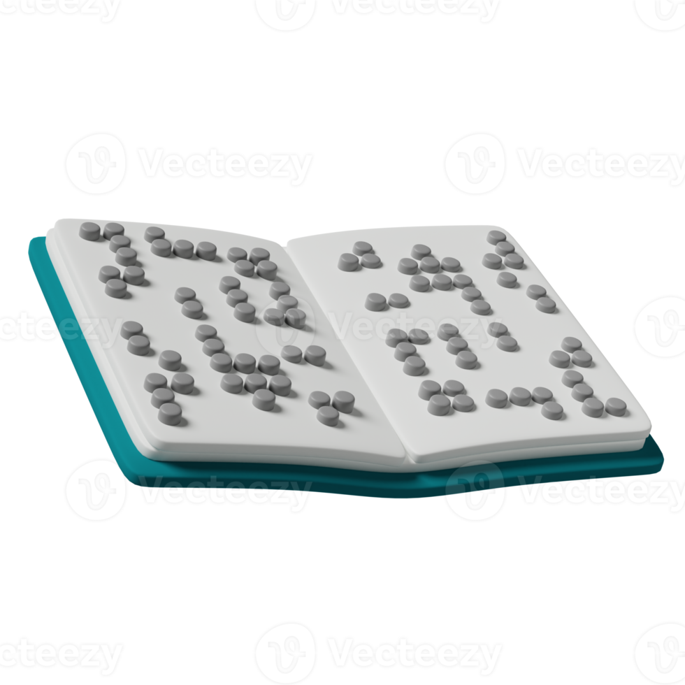 braille tekst boek 3d illustratie png