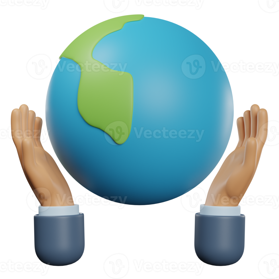 Save earth 3D Illustration png