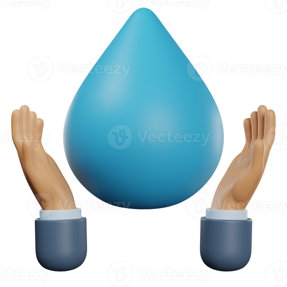 Save water 3D Illustration png