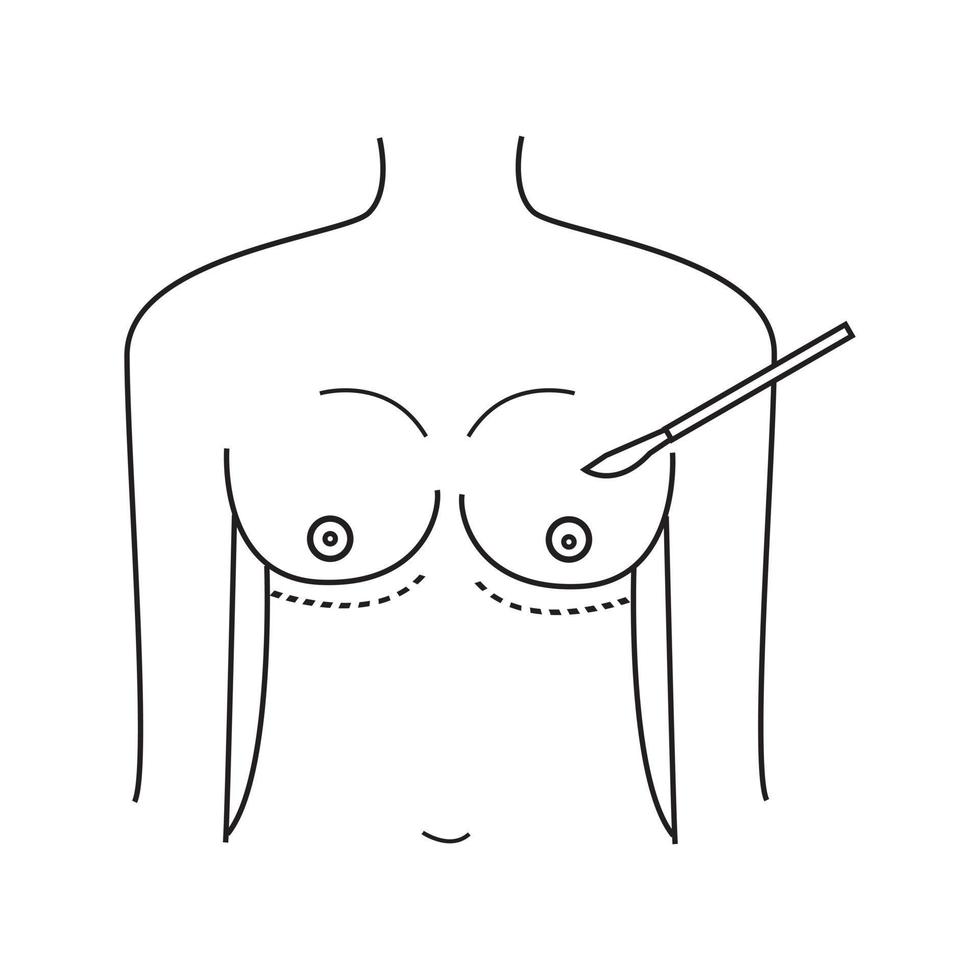 Women Breast surgery icon. Element of anti aging outline icon. Thin line Breast, surgery. vector