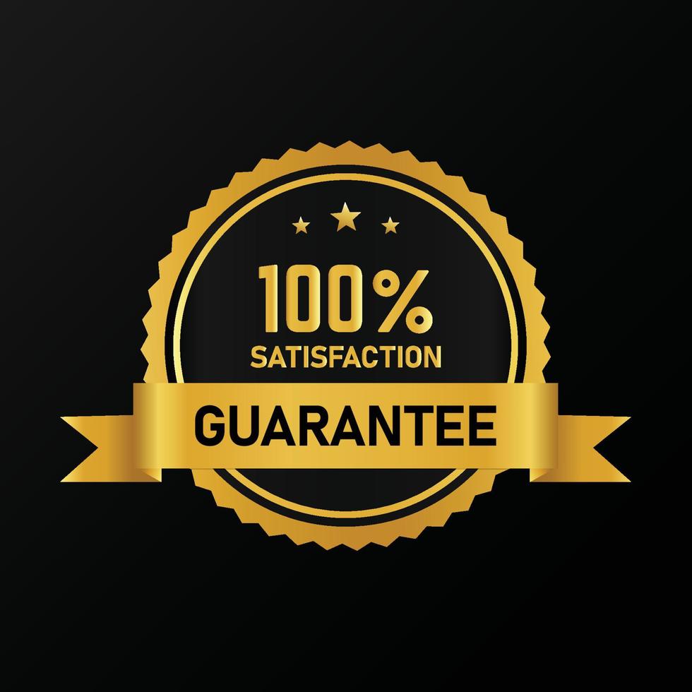 100 por ciento satisfacción garantizado dorado Insignia vector diseño.