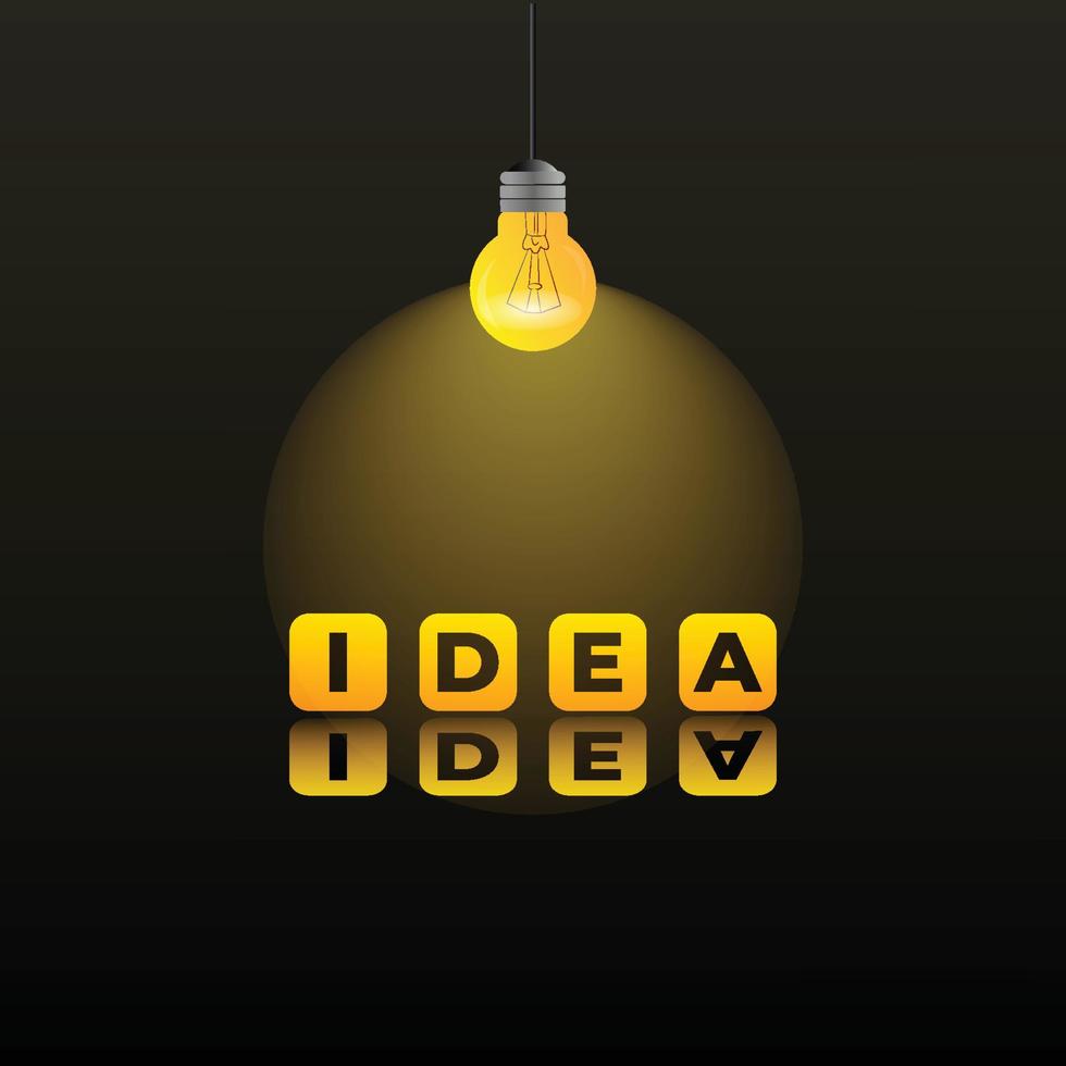 Concept creative idea with light bulb vector illustration