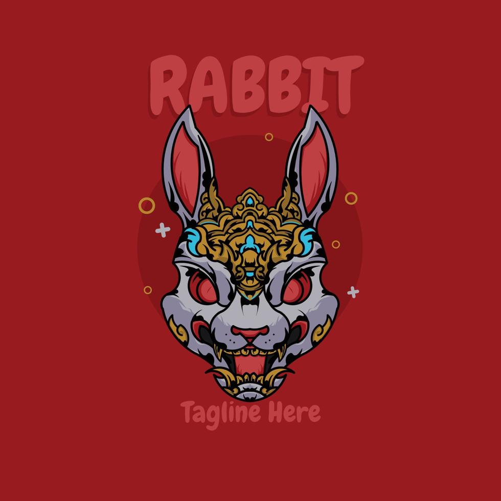 Illustration of Rabbit head Mascot vector