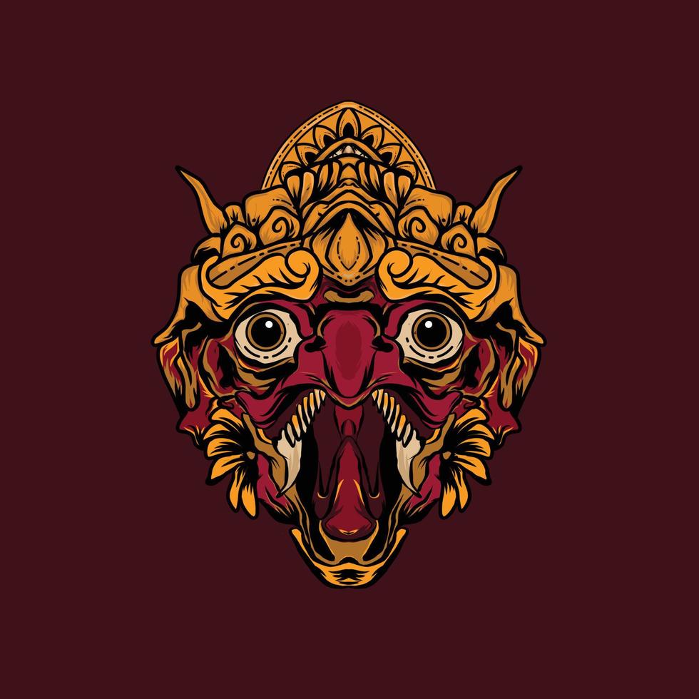 ilustración de Garuda barong bali tradicional cultura con leer antecedentes vector