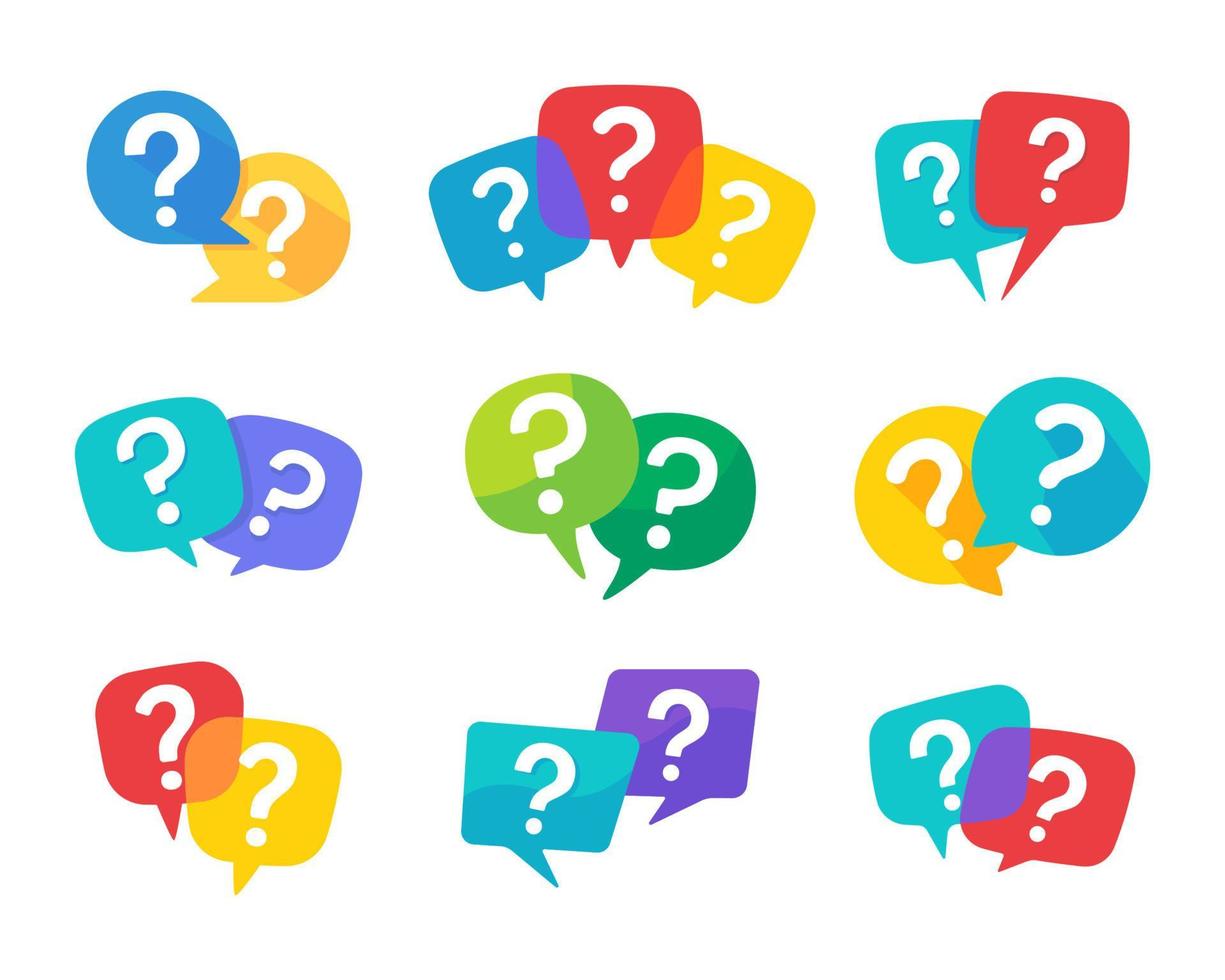 speech bubbles with question marks doubt concept problem solving vector