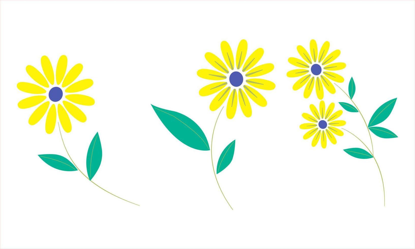 conjunto un floral frontera con un guirnalda de verde hojas y amarillo flores para un Boda tarjeta, un saludo tarjeta, o decorativo obra de arte vector