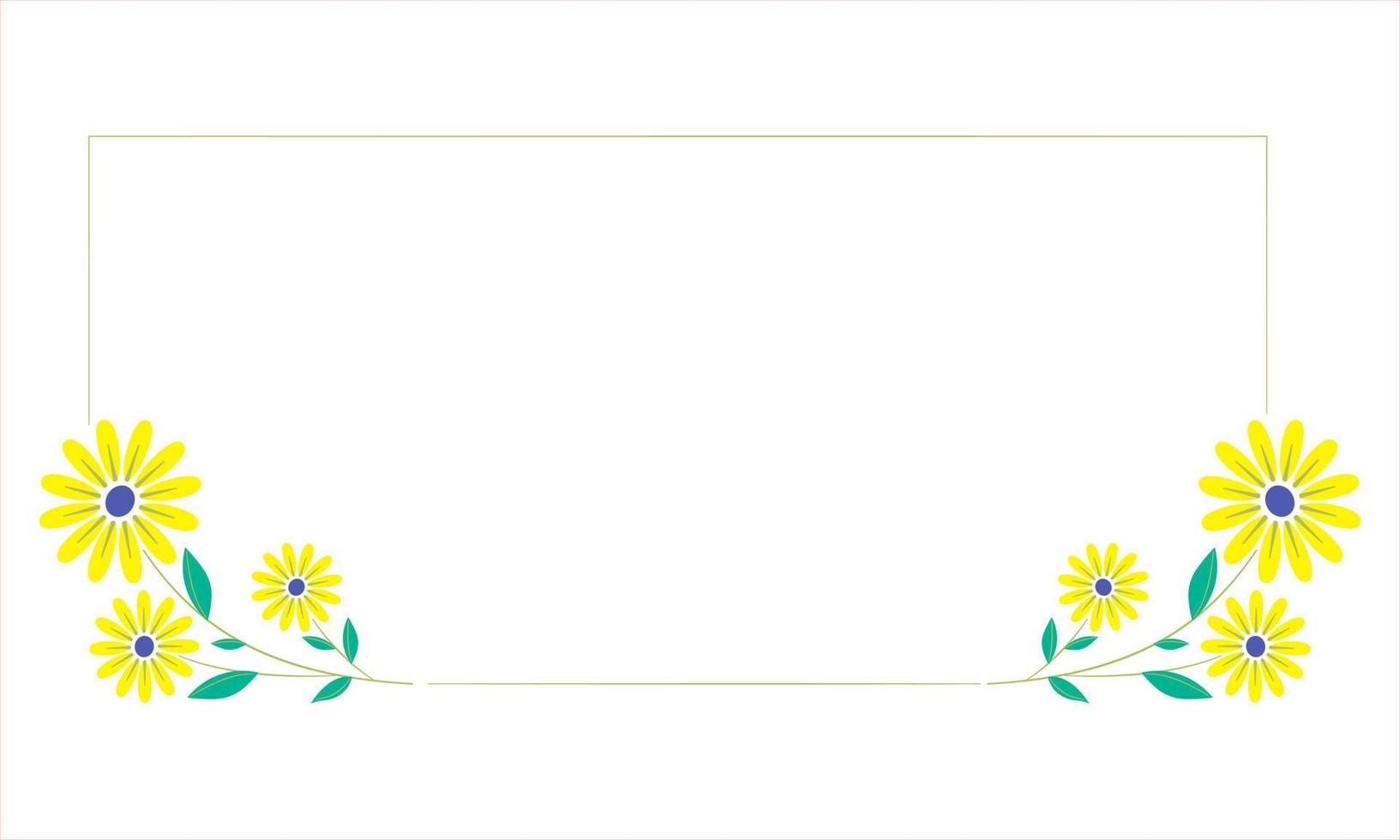 Set a floral border with a wreath of green leaves and yellow flowers for a wedding card, a greeting card, or decorative artwork. vector