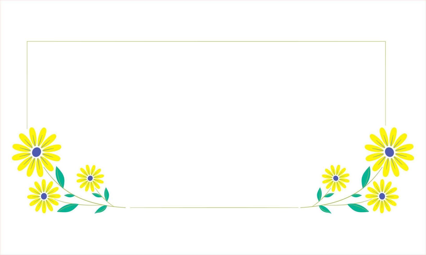 Set a floral border with a wreath of green leaves and yellow flowers for a wedding card, a greeting card, or decorative artwork. vector