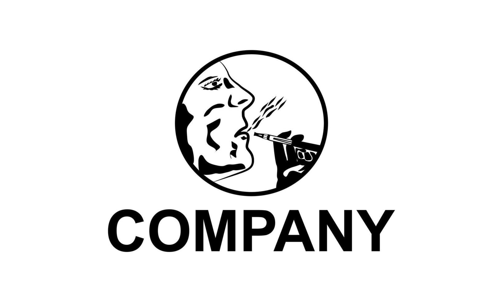 mi sigarete logo, hombre cara icono, negocio logo vector