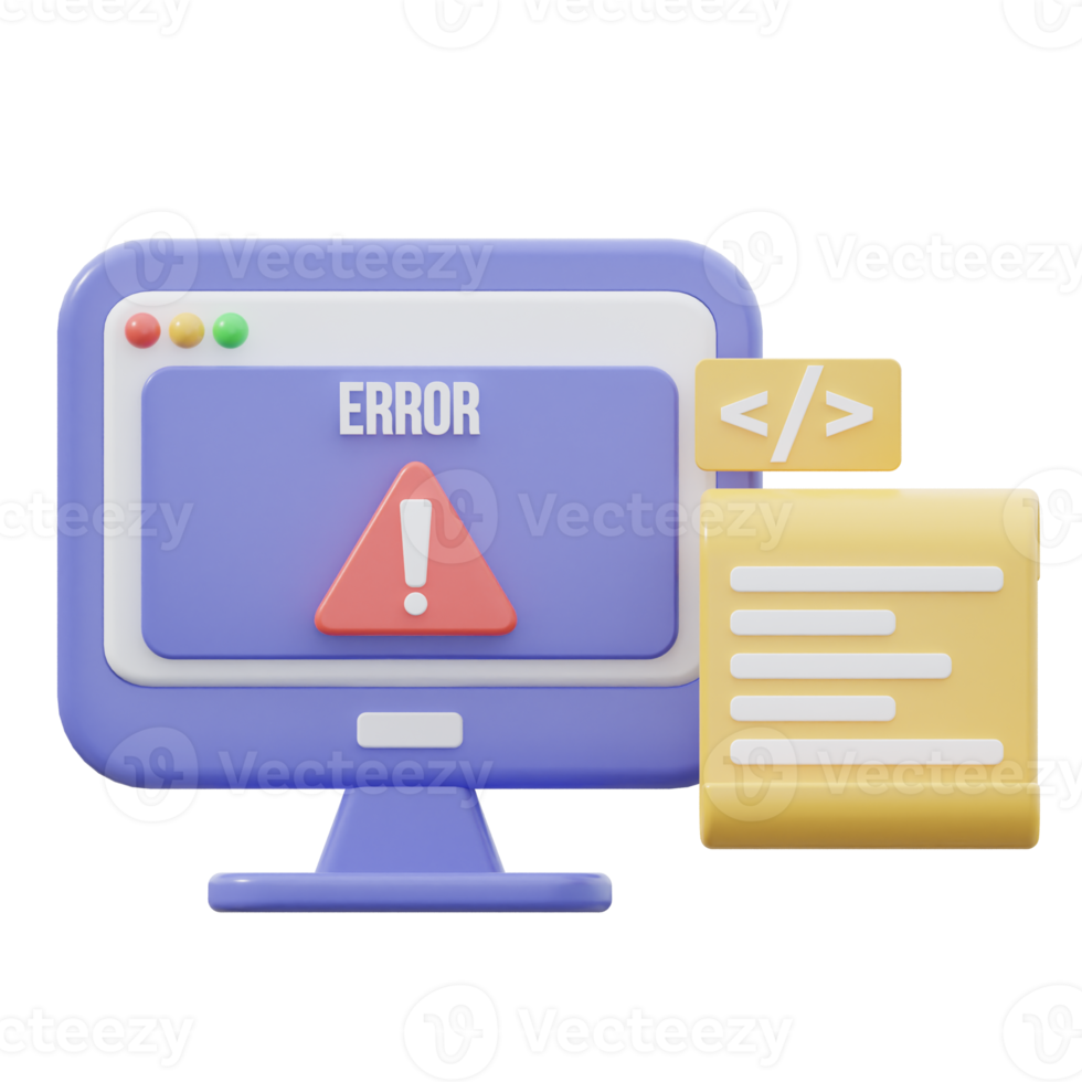 3d erro ilustração png