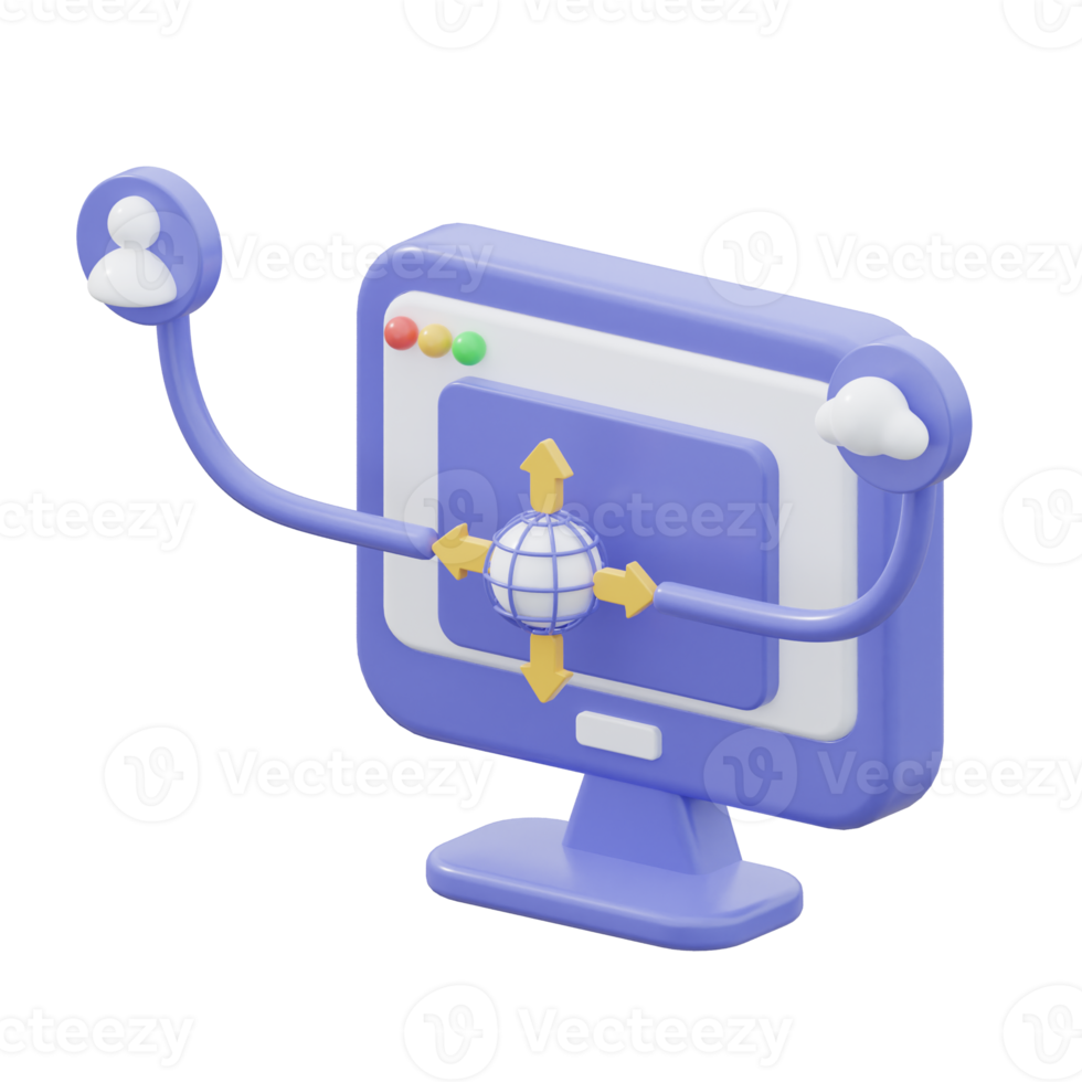 3d Network illustration png