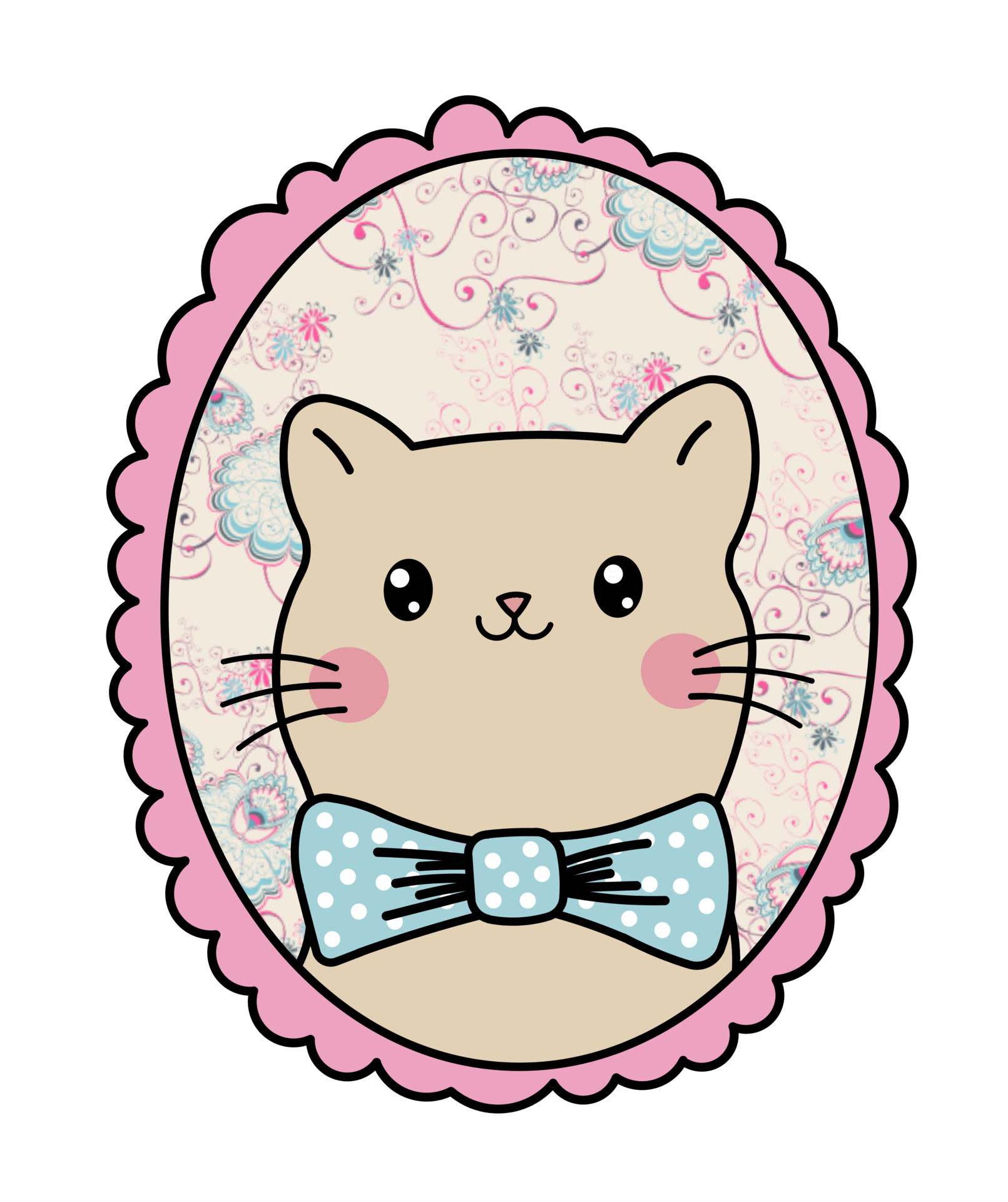 Adorable Cute Cat Portrait with Bow Tie 21187668 PNG
