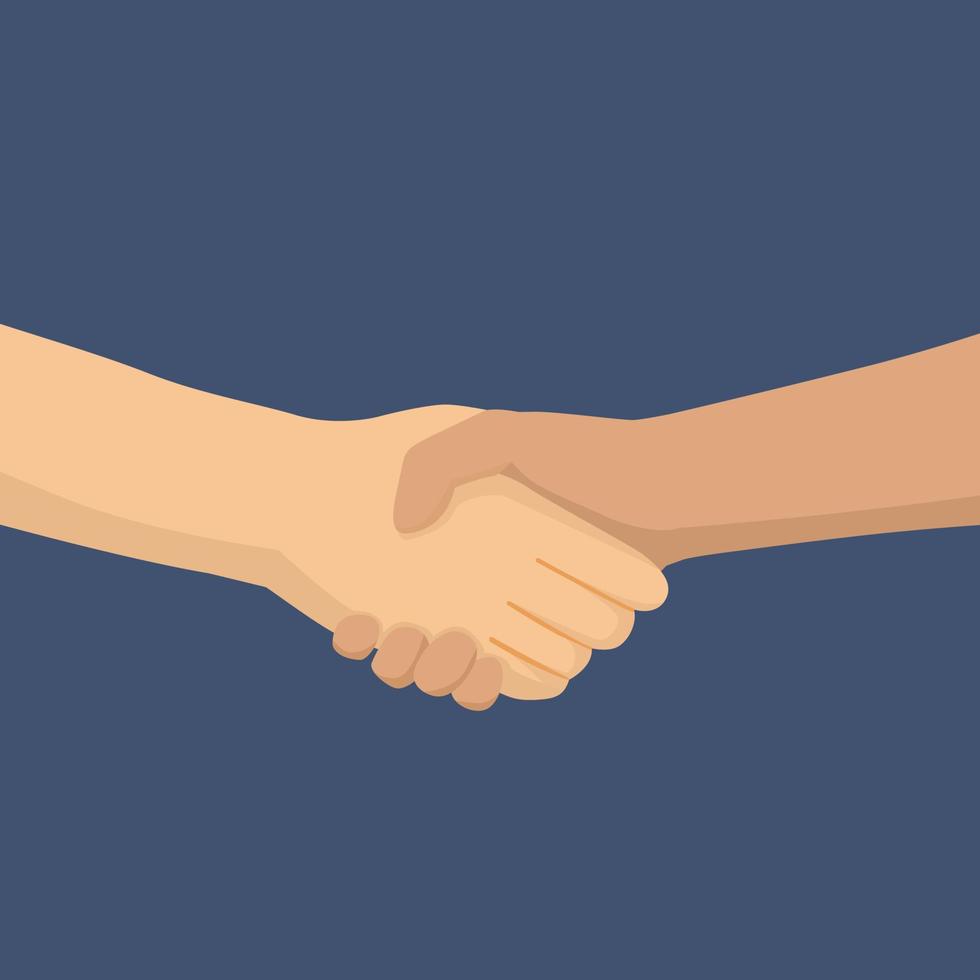 two human hands shaking showing love, trust, greeting, reconciliation, congratulation, and agreement vector