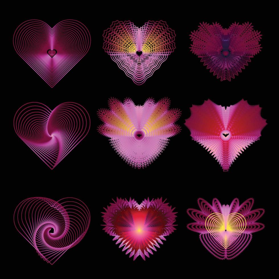 Gradient line art heart shape. vector