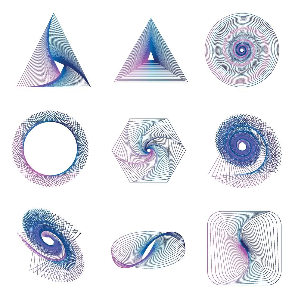 Gradient geometric whirl pattern. vector