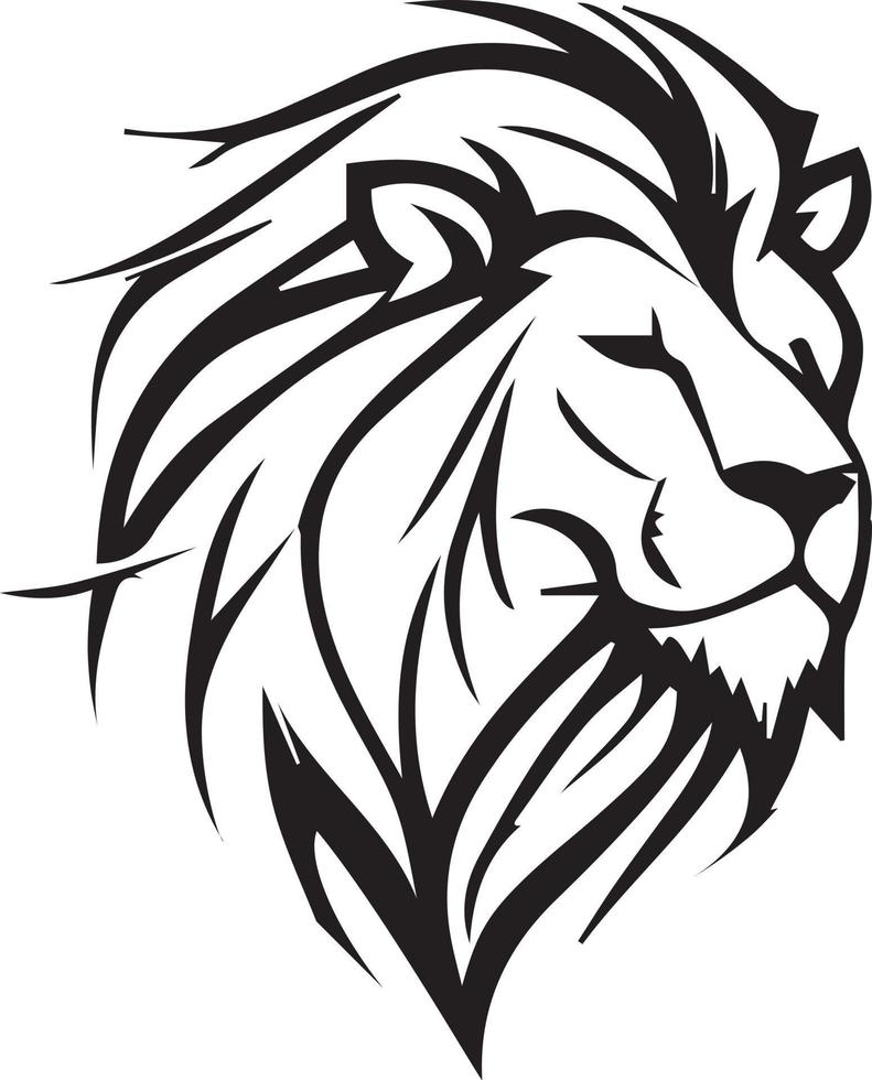 black and white lion logo, lion sticker, lion tattoo vector