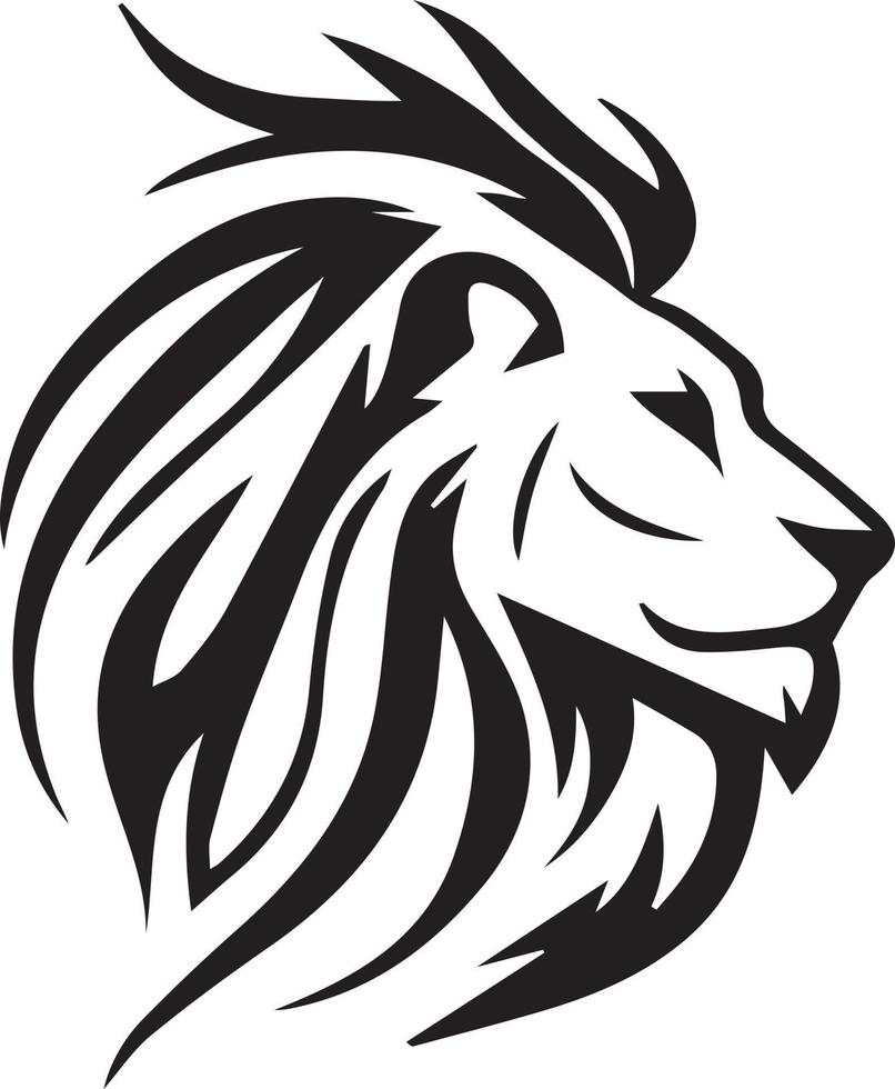 black and white lion logo, lion sticker, lion tattoo vector