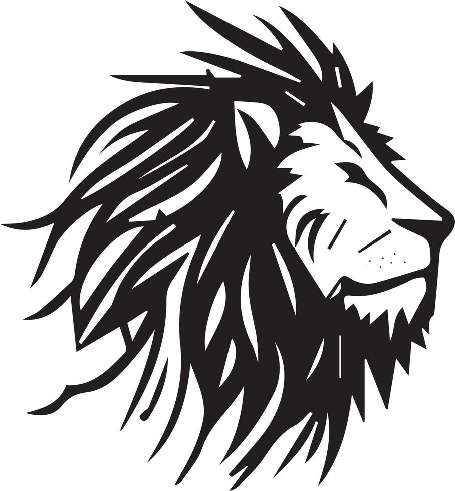 black and white lion logo, lion sticker, lion tattoo vector
