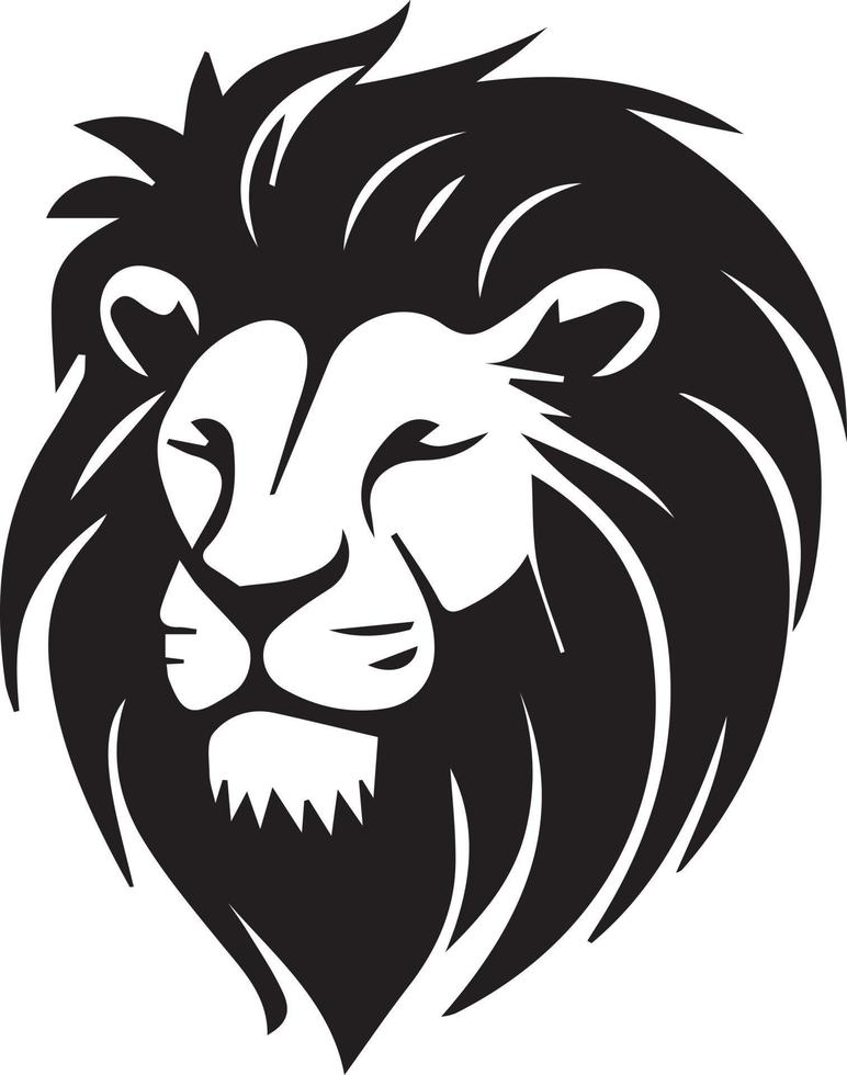 negro y blanco león logo, león pegatina, león tatuaje vector