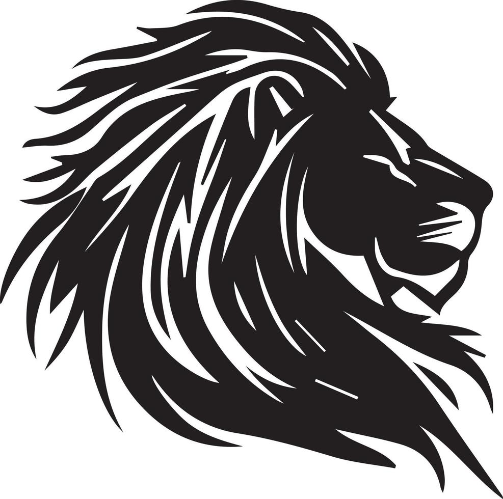 negro y blanco león logo, león pegatina, león tatuaje vector