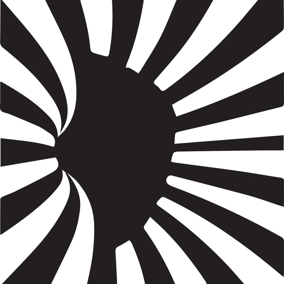 Optical art illusion that shows an irregular shape composed from a circle and some specific lines vector