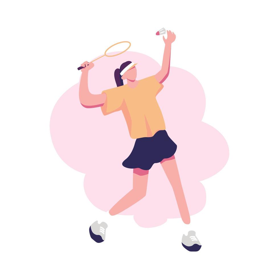 women playing badminton flat style illustration vector design