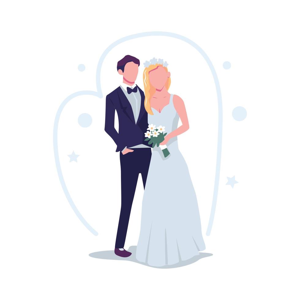 diseño de vector plano de ilustración de pareja de boda