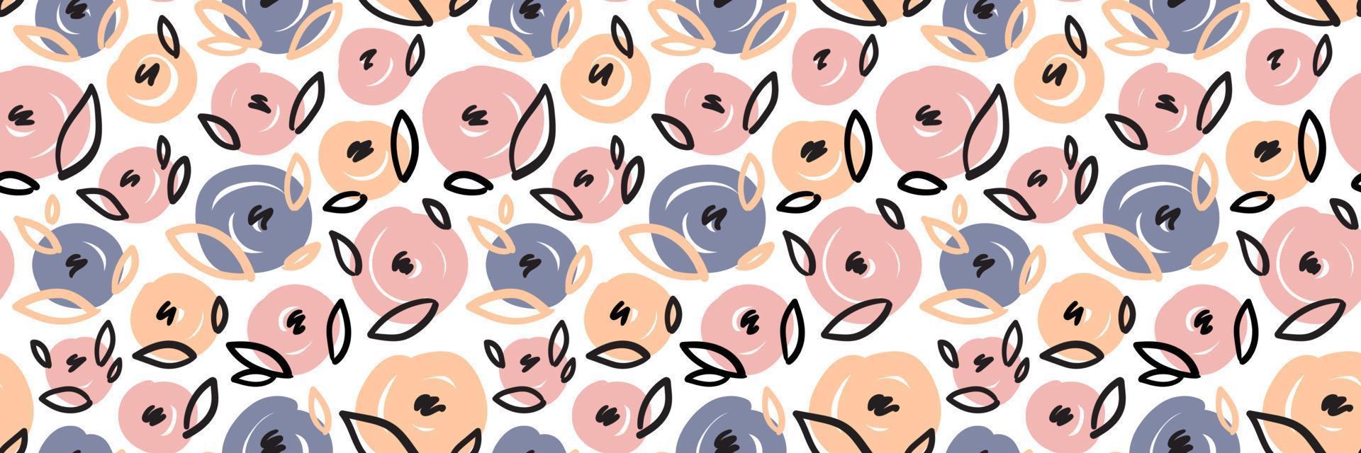 artístico sin costura modelo con Mancha rosas. mano dibujado manzana antecedentes para superficie, envase, textil, tarjeta, paquete, ropa, lino. flor fondo de pantalla. vector ilustración.