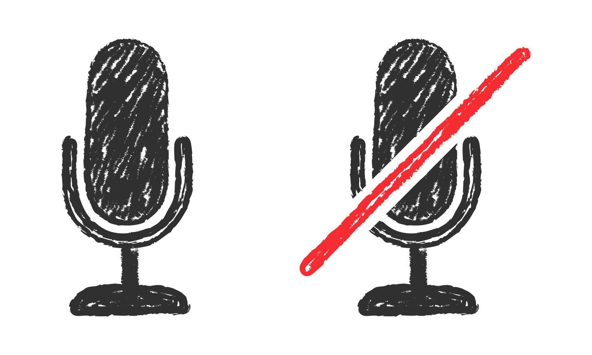 Microphone icons, microphone off. Vector illustration 21188484 Vector