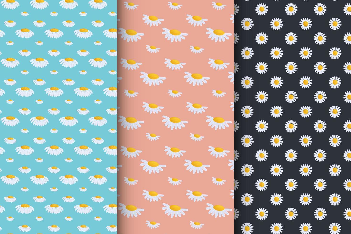 Collection of cute patrens with flowers vector