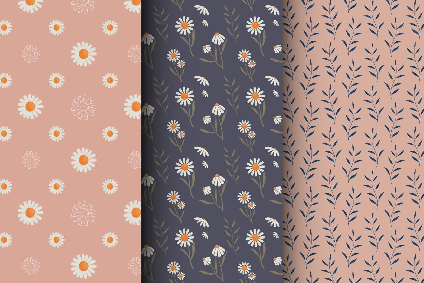 Collection of floral patterns vector
