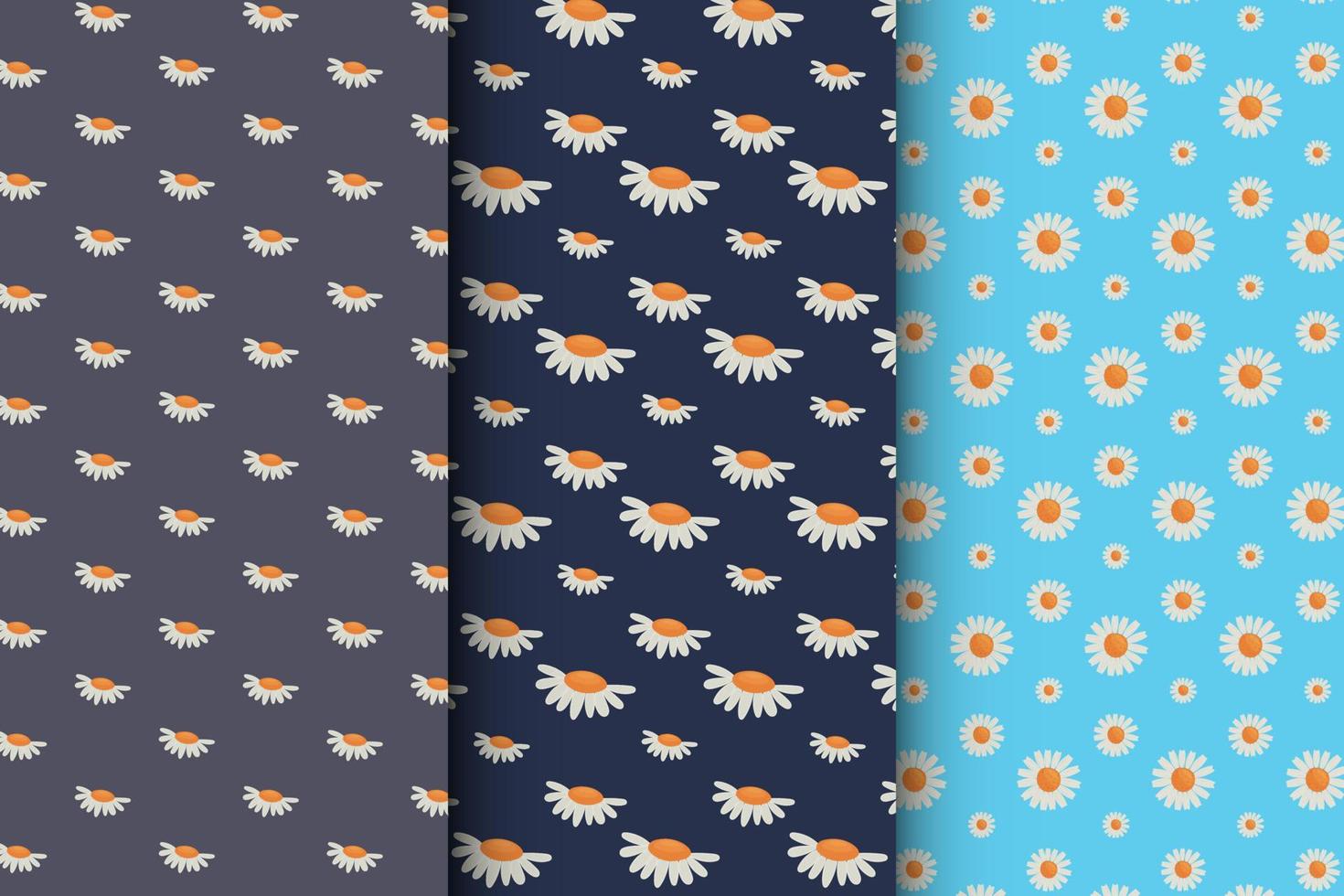 Collection of cute patrens with flowers vector