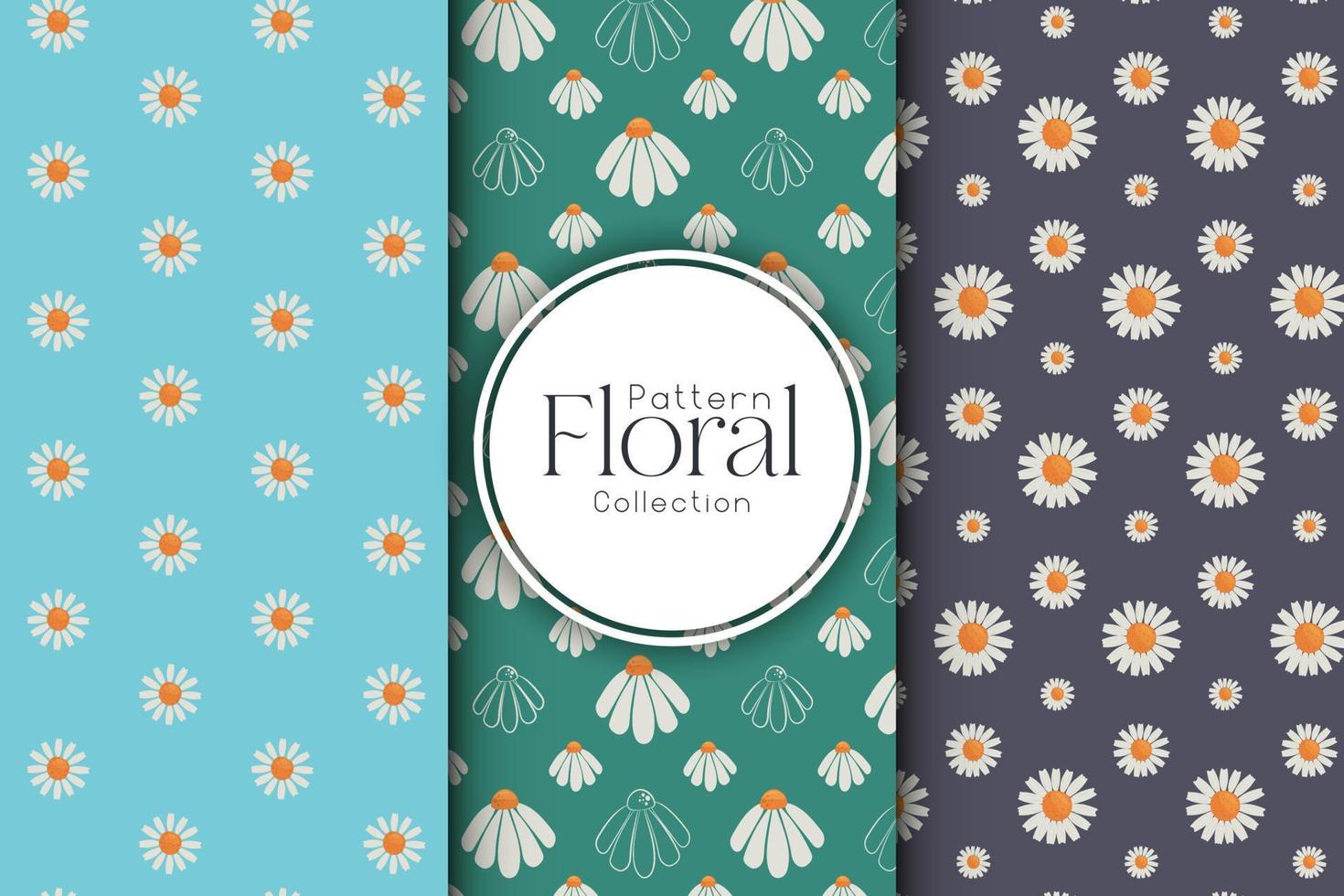 Stylish set of patterns with flowers vector