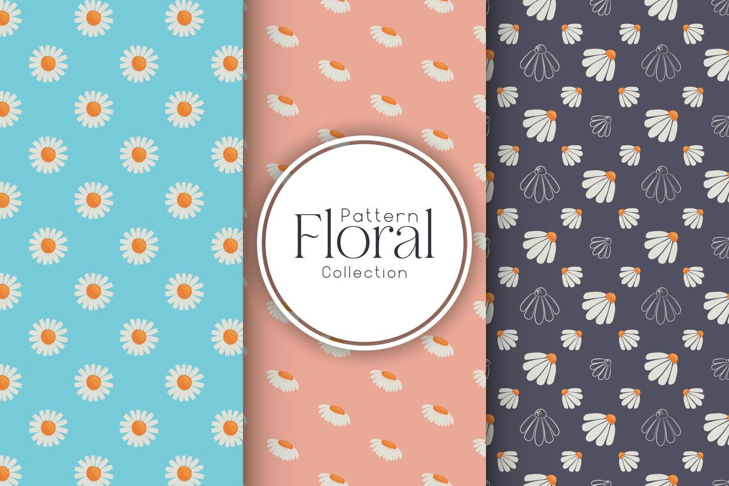 Minimalistic pattern with daisies vector