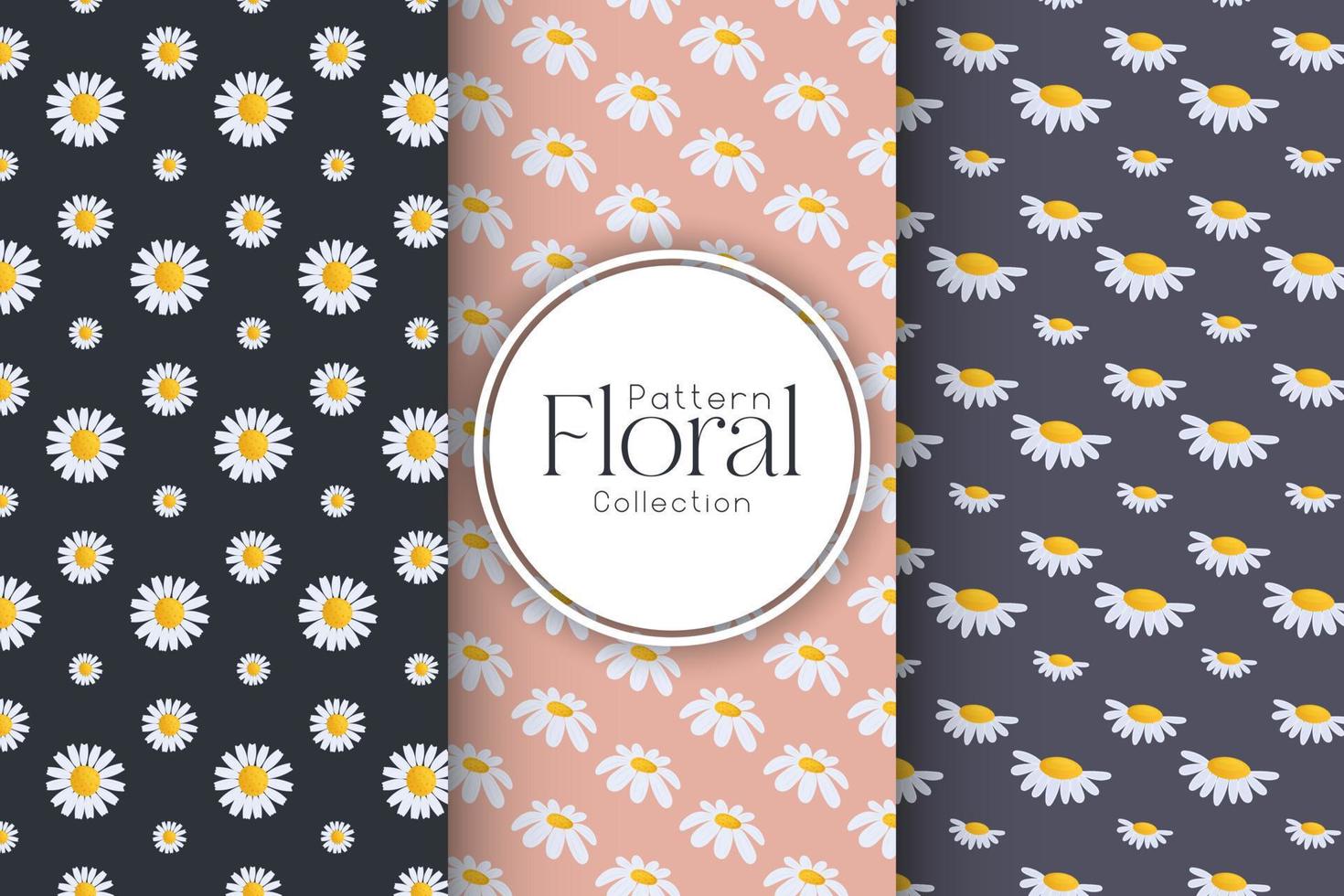 Stylish set of patterns with flowers vector