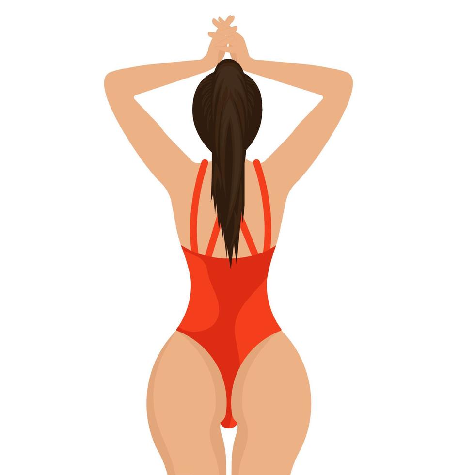 Girls in swimsuit, figure of a girl vector