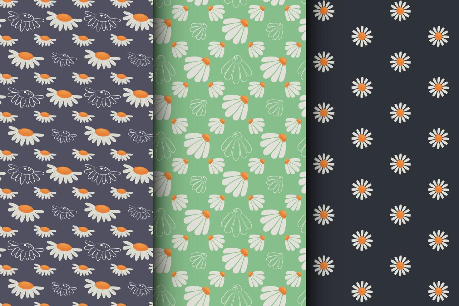 Pattern on a dark background with flowers, floral pattern vector