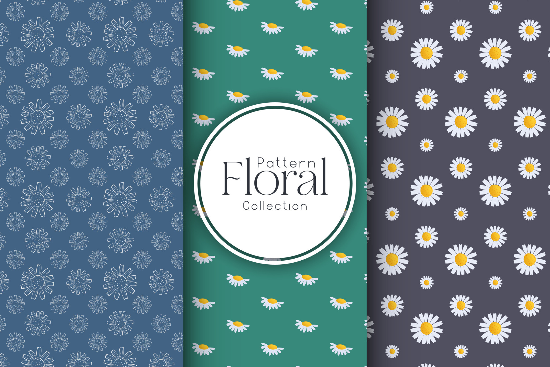 Colorful modern background, pattern set with flowers 21188664 Vector