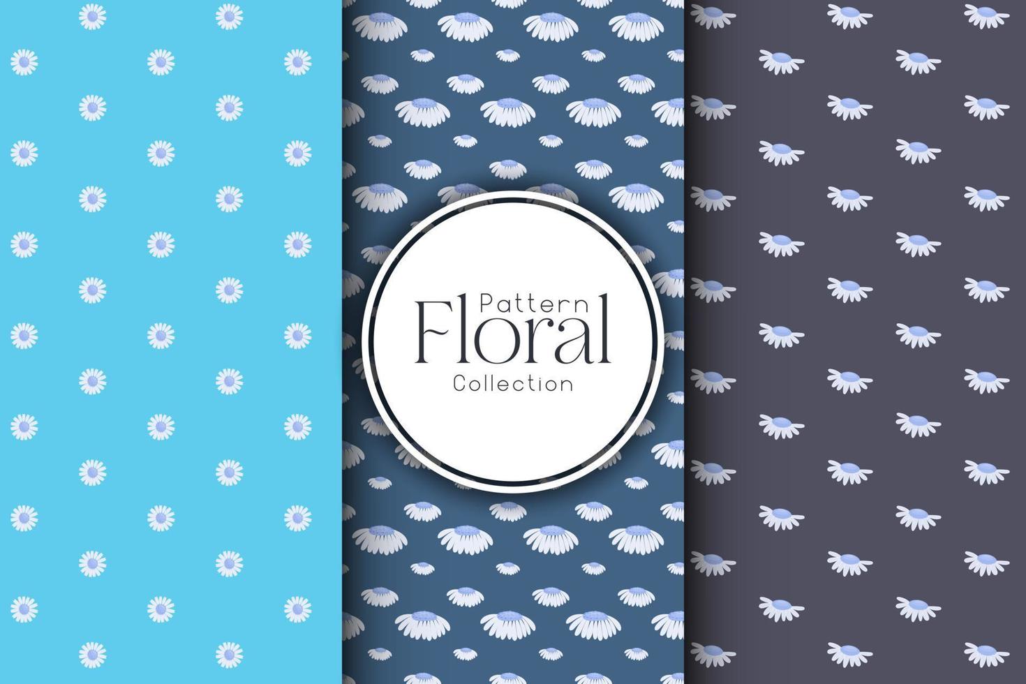 Set of three seamless floral patterns vector