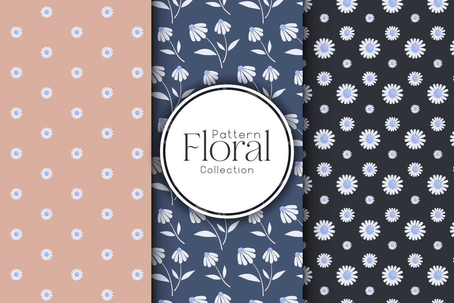 Set of colorful floral patterns vector