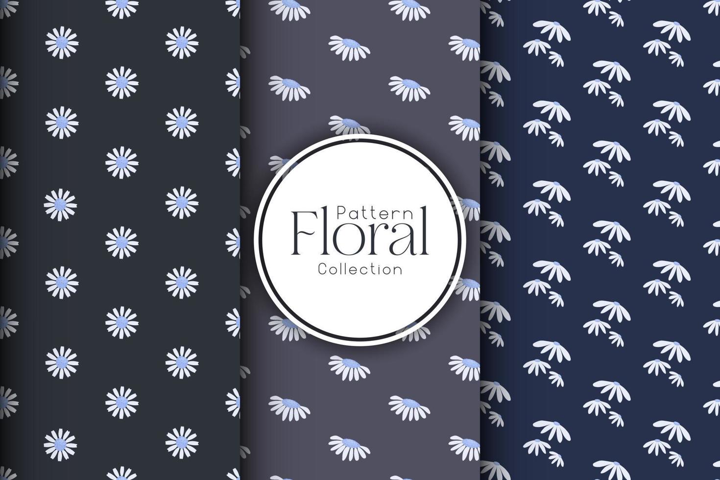 Pattern on a dark background with flowers, floral pattern vector