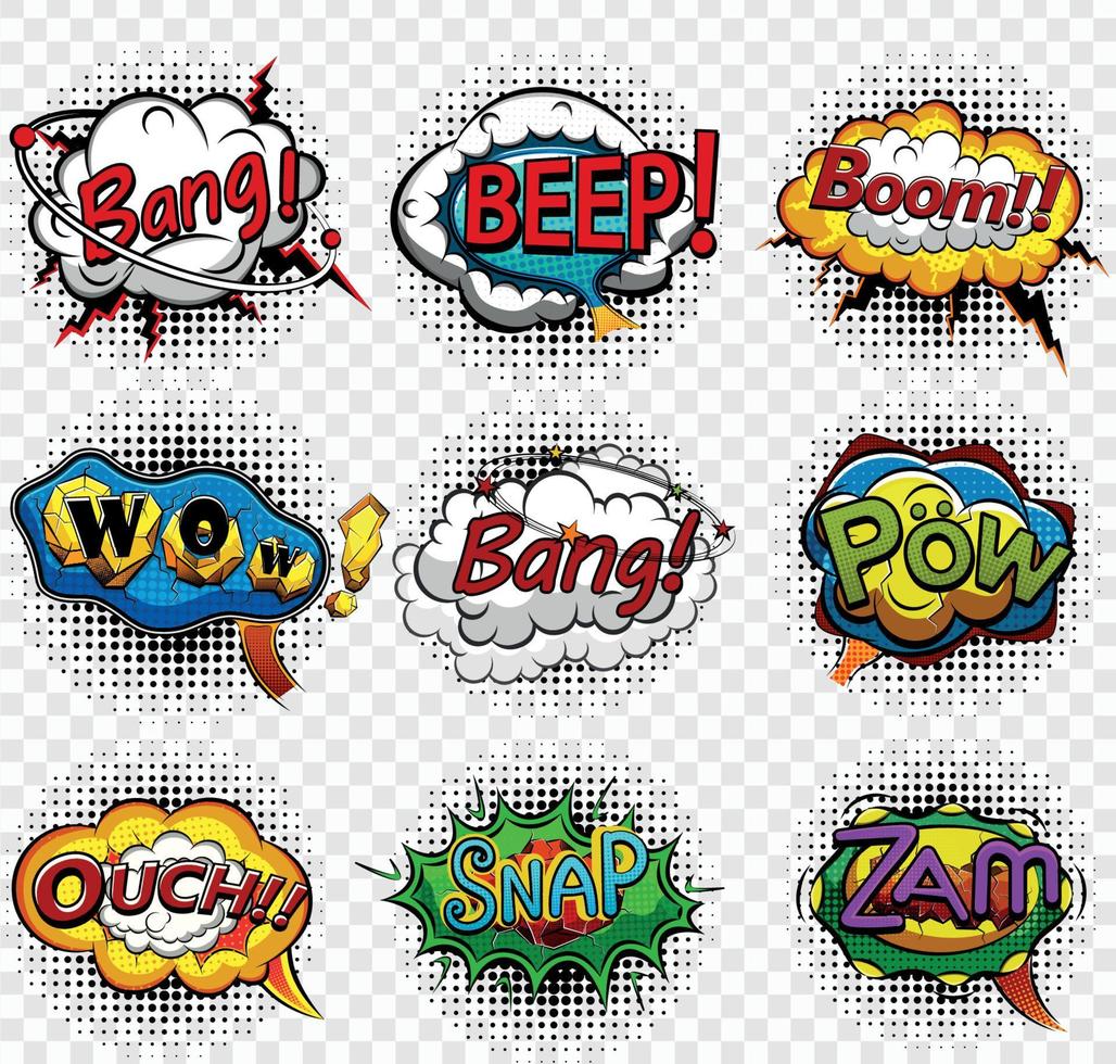 Comic speech bubbles vector