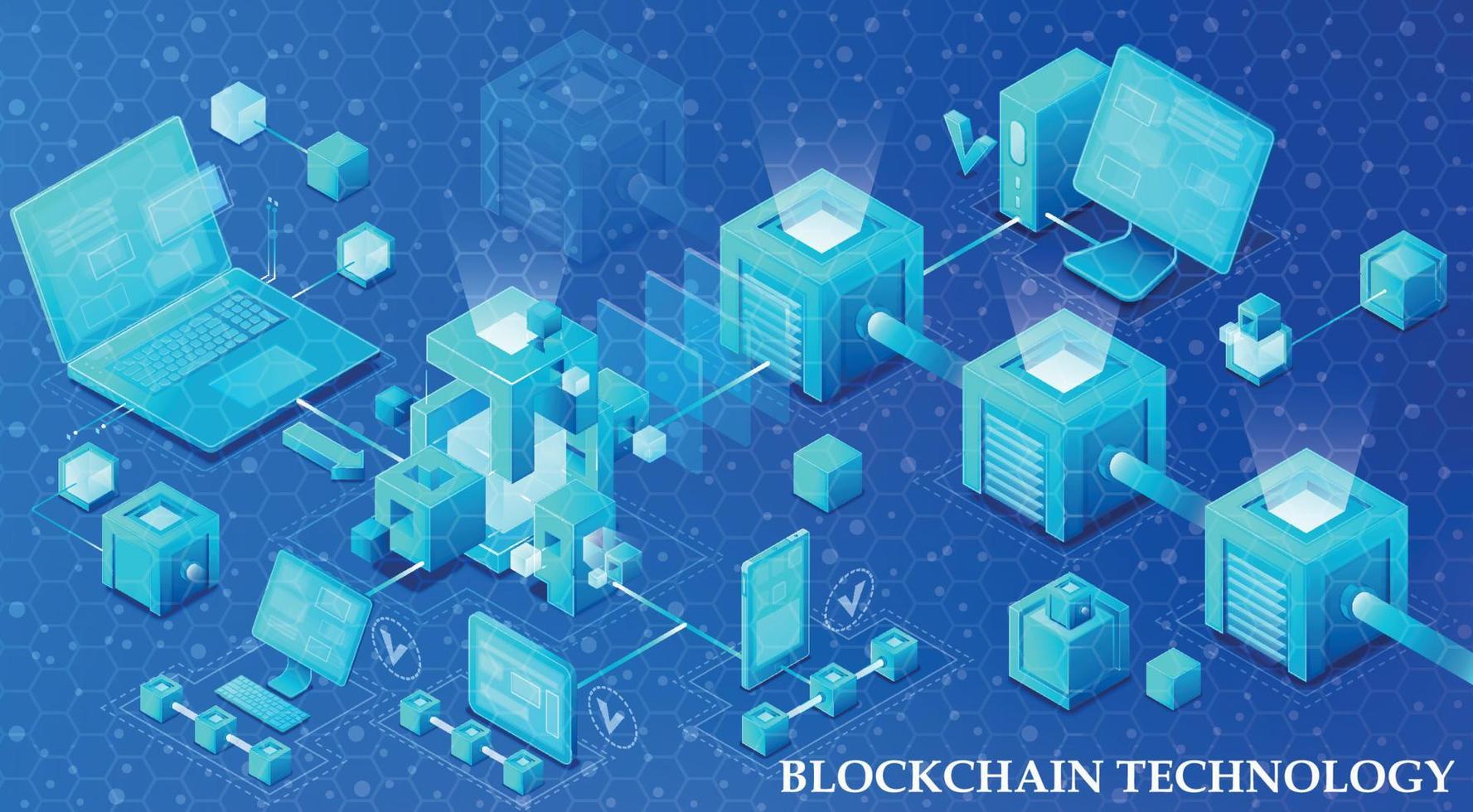 blockchain tecnología vector ilustración