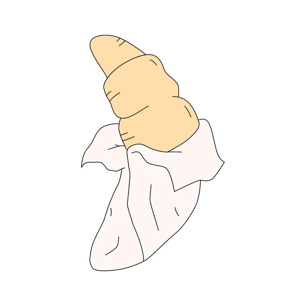Croissant in cartoon style isolated on a white background vector