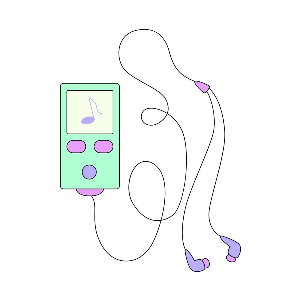 mp3 jugador en dibujos animados estilo aislado en blanco antecedentes vector