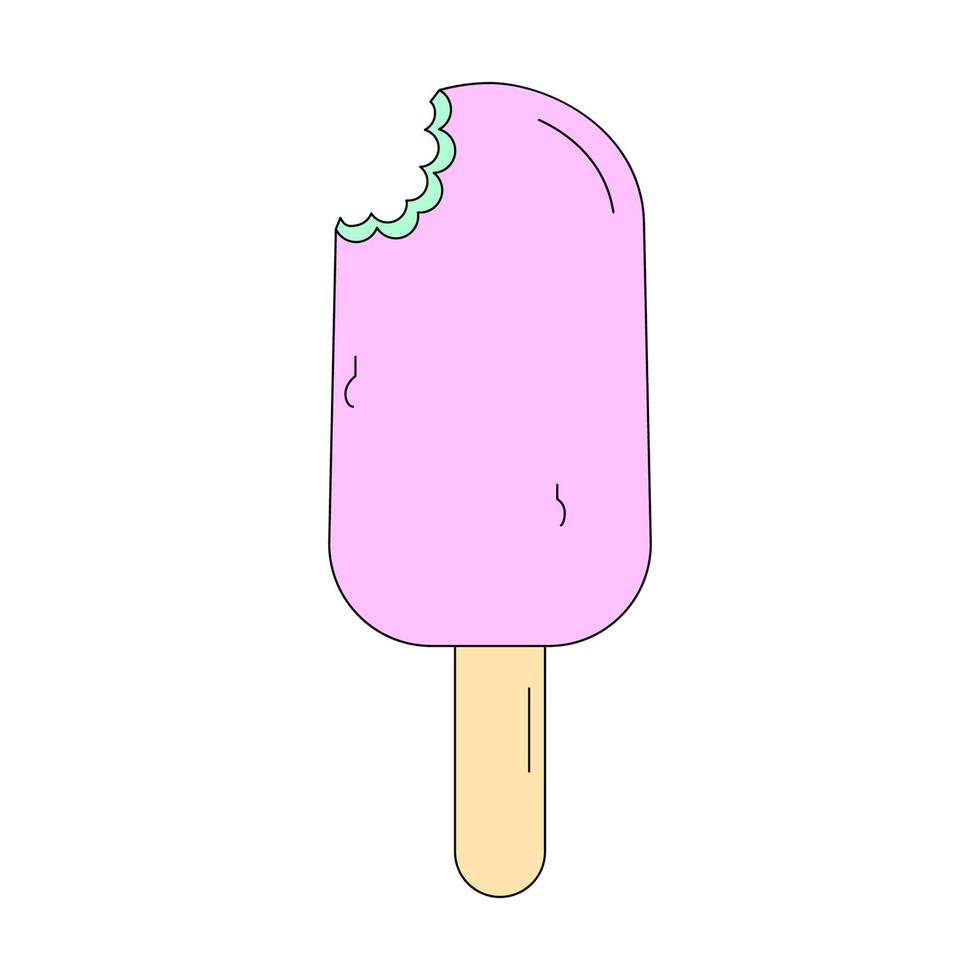 Ice cream in cartoon style isolated on a white background vector