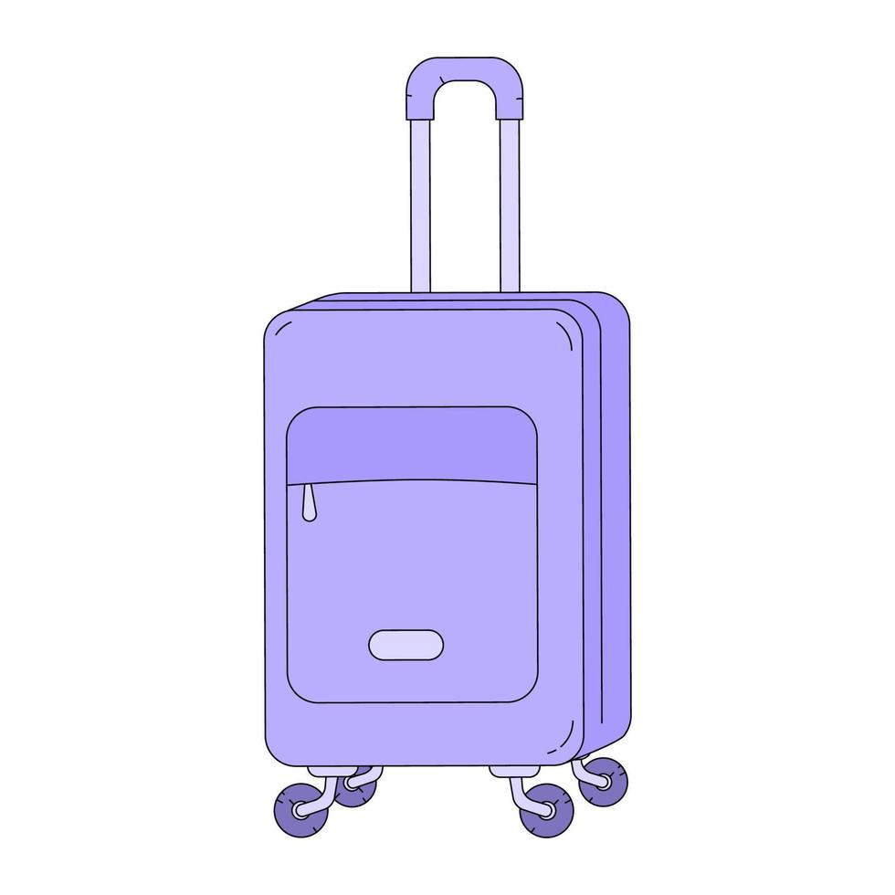 Suitcase in cartoon style. Vector illustration of baggage isolated on white background