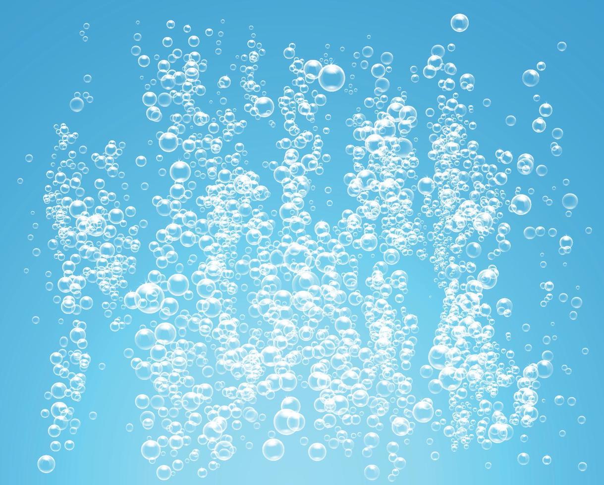 Bubbles under water on blue background vector illustration