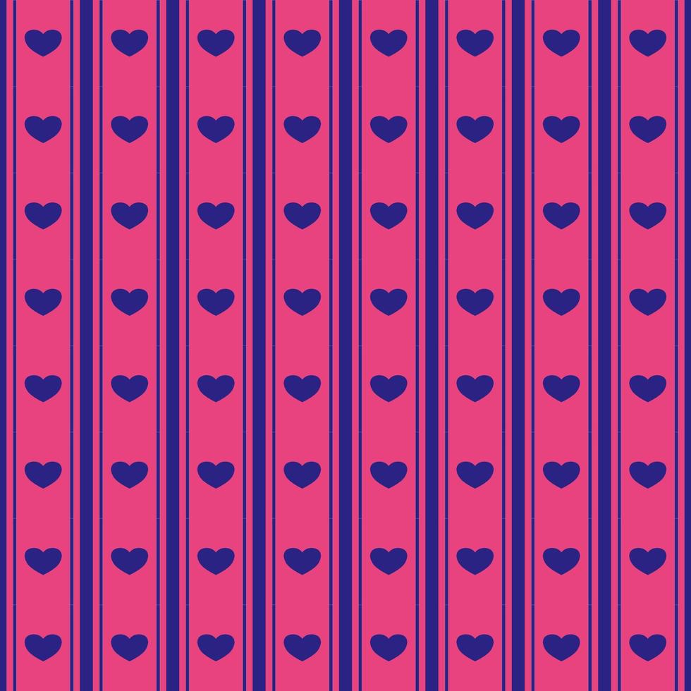 Heart and striped seamless pattern vector